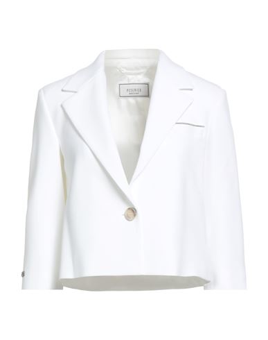 Peserico Woman Blazer White Size 4 Polyester, Viscose, Cotton, Elastane In White