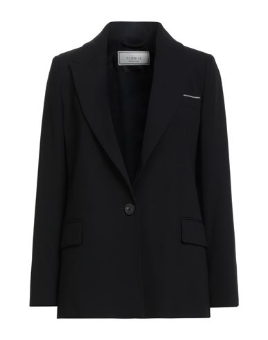 Peserico Woman Blazer Black Size 10 Polyester In Black