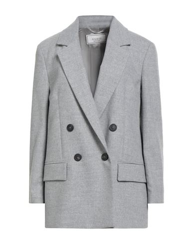 Peserico Woman Blazer Light Grey Size 6 Wool, Polyester, Viscose, Polyamide, Elastane In Gray