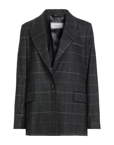 Peserico Checked Print Blazer In Black