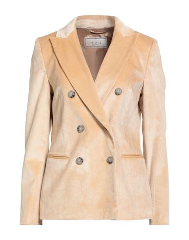 Peserico Woman Blazer Camel Size 10 Cotton, Viscose, Elastane In Neutral
