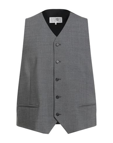 Mm6 Maison Margiela Man Tailored Vest Grey Size 34 Polyester, Virgin Wool, Elastane, Viscose In Gray