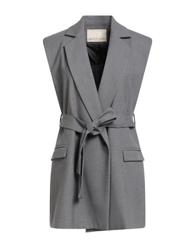 Angela Davis Woman Blazer Grey Size 8 Polyester, Viscose, Elastane In Gray