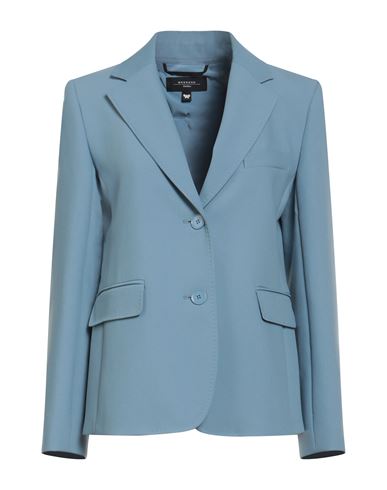 Weekend Max Mara Woman Blazer Sky Blue Size 12 Polyester, Viscose, Elastane In Blue