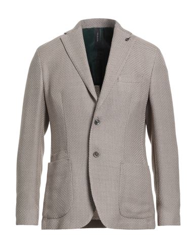 Paoloni Man Blazer Taupe Size 46 Virgin Wool, Cotton In Neutral