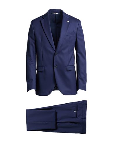 Manuel Ritz Man Suit Navy Size 40 Virgin Wool, Elastane In Blue