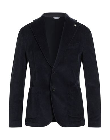 Manuel Ritz Man Blazer Midnight Blue Size 42 Cotton, Lyocell, Elastane In Black