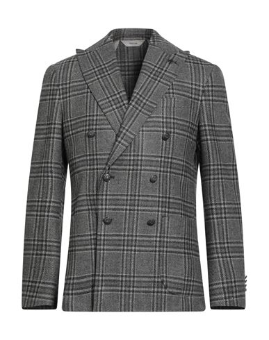 Paoloni Man Blazer Grey Size 44 Virgin Wool, Silk, Linen, Elastane In Gray