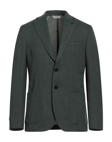 Paoloni Man Blazer Green Size 44 Wool In Green