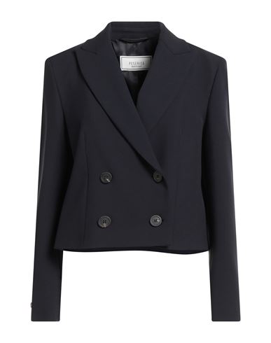 Peserico Woman Blazer Navy Size 6 Polyester, Viscose, Cotton, Elastane In Blue