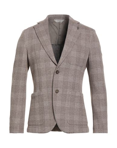 Paoloni Man Blazer Taupe Size 42 Cotton, Polyamide In Neutral