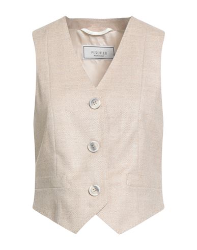 Peserico Woman Tailored Vest Beige Size 8 Virgin Wool, Polyamide, Polyester, Elastane In Neutral