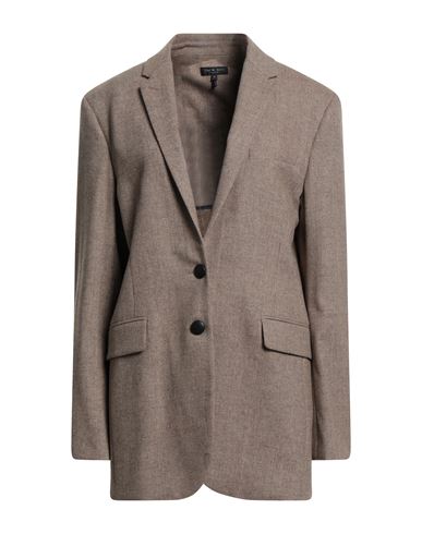 Rag & Bone Woman Blazer Sand Size 10 Wool, Elastane In Gray
