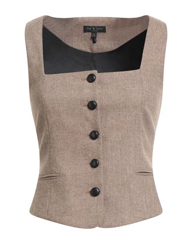Rag & Bone Woman Tailored Vest Sand Size 10 Wool, Elastane In Neutral