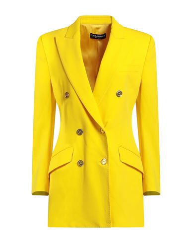 Dolce & Gabbana Woman Blazer Yellow Size 8 Polyester, Viscose, Elastane In Yellow