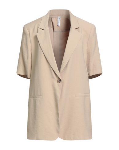 Tensione In Woman Blazer Beige Size Onesize Viscose, Polyester In Animal Print