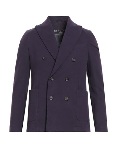 Circolo 1901 Man Blazer Plum Size 36 Cotton, Elastane In Animal Print