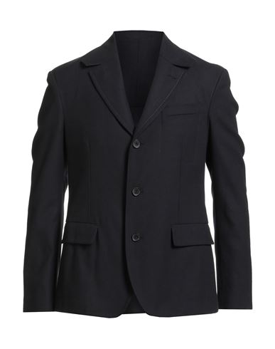 Ferragamo Man Blazer Midnight Blue Size 42 Virgin Wool, Cotton In Blue