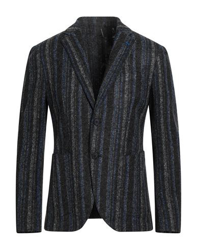Harmont & Blaine Man Blazer Charcoal Size 48 Acrylic, Virgin Wool, Polyester In Black