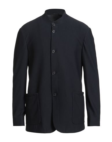 Giorgio Armani Man Blazer Navy Size 46 Polyamide, Elastane In Blue