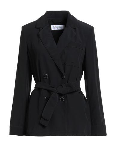 Max Mara Woman Blazer Black Size 10 Silk In Black