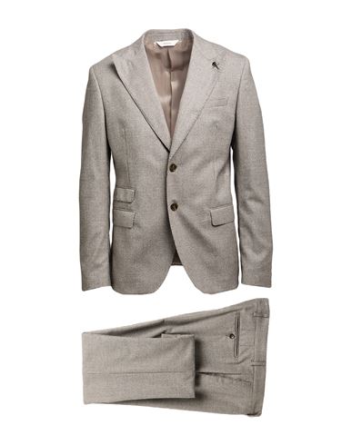 Paoloni Man Suit Grey Size 40 Virgin Wool, Elastane In Gray
