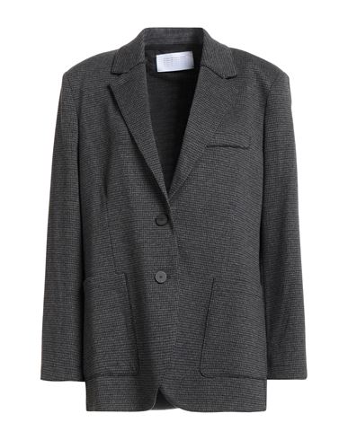 Harris Wharf London Woman Blazer Charcoal Size 8 Cotton, Wool, Polyester In Black