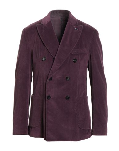 Harmont & Blaine Man Blazer Plum Size 40 Cotton, Lyocell, Elastane In Purple