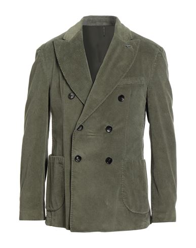 Harmont & Blaine Man Blazer Military Green Size 40 Cotton, Lyocell, Elastane