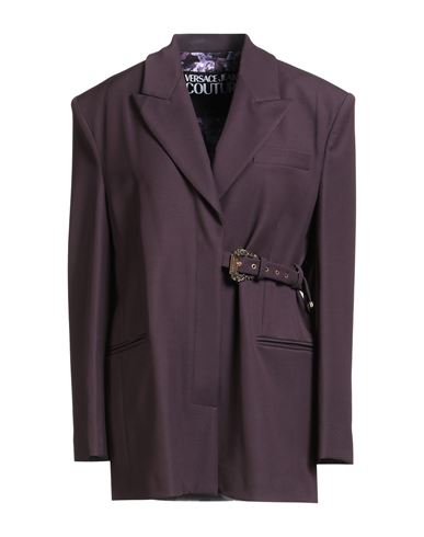 Versace Jeans Couture Woman Blazer Plum Size 8 Viscose, Polyamide, Elastane In Purple