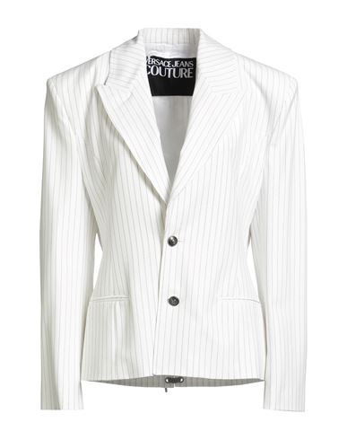 Versace Jeans Couture Woman Blazer White Size 10 Polyester, Viscose, Elastane In White