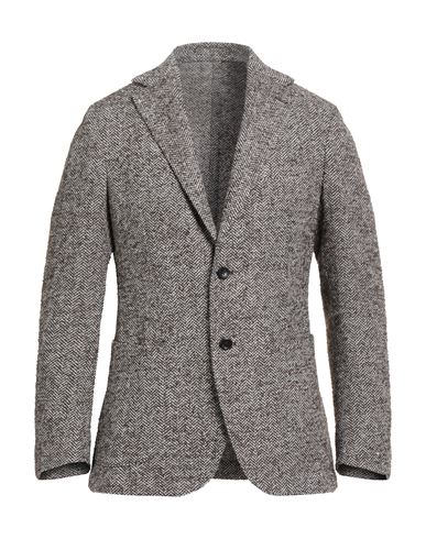 Giampaolo Man Blazer Brown Size 40 Virgin Wool, Acrylic, Polyester, Elastane In Gray