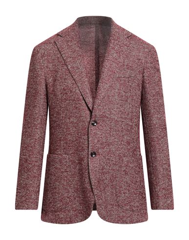 Giampaolo Man Blazer Burgundy Size 44 Virgin Wool, Polyamide, Cotton, Elastane In Brown