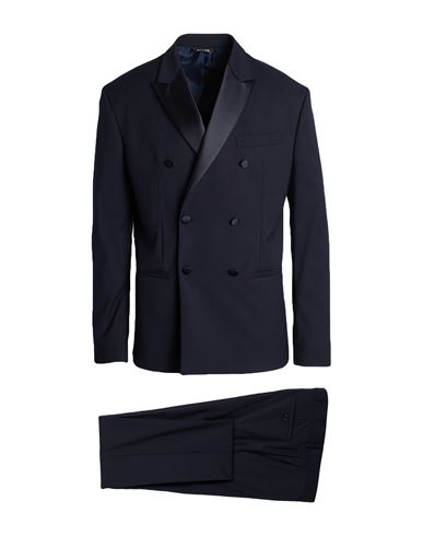 Luca Bertelli Man Suit Midnight Blue Size 44 Polyester, Viscose, Elastane In Blue