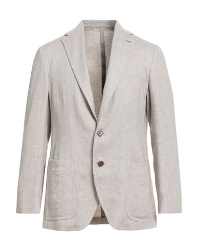 Giampaolo Man Blazer Beige Size 44 Cashmere, Linen In White