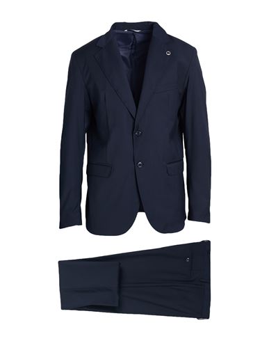 Exigo Man Suit Midnight Blue Size 36 Polyester, Virgin Wool, Elastane In Blue