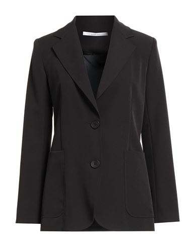 Herzensangelegenheit Woman Blazer Black Size 10 Polyester, Elastane In Black
