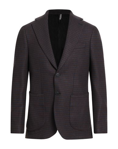 Twenty-one By Antonio Carnevale Man Blazer Midnight Blue Size 40 Virgin Wool, Cotton, Polyester In Brown