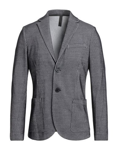 Harris Wharf London Man Blazer Midnight Blue Size 38 Cotton, Virgin Wool In Gray