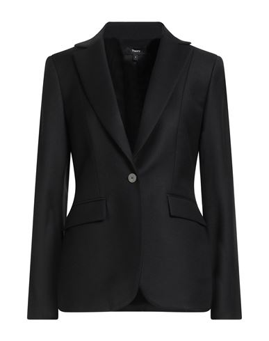 Theory Woman Blazer Black Size 2 Virgin Wool