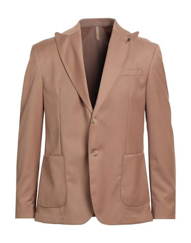 Paul Miranda Man Blazer Camel Size 40 Polyester, Viscose, Elastane In Brown