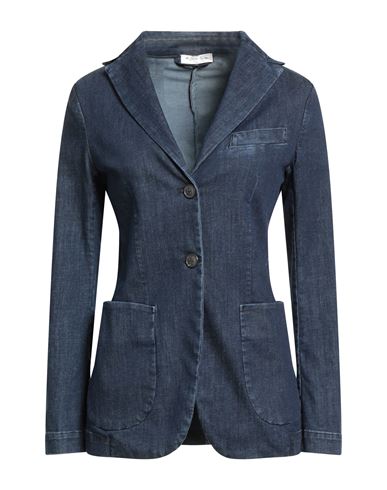 A.d.e.l.e.  1961 A. D.e. L.e. 1961 Woman Blazer Blue Size 10 Cotton, Elastane In Blue