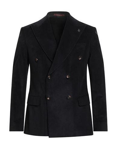 Suit Sartoria Man Blazer Midnight Blue Size 42 Cotton In Black