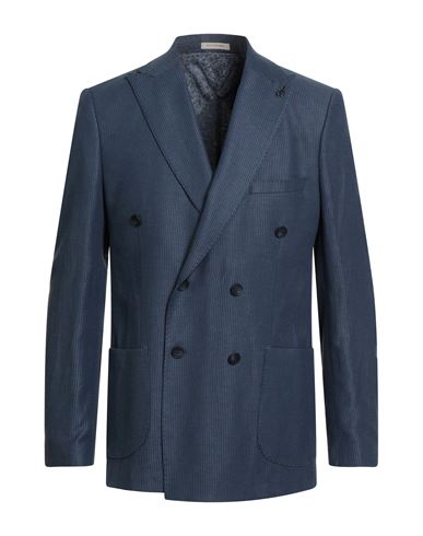 Suit Sartoria Man Blazer Slate Blue Size 48 Polyester, Linen, Cotton, Viscose, Elastane In Blue
