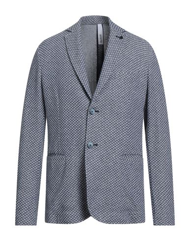 Distretto 12 Man Blazer Blue Size 40 Cotton, Linen, Polyester, Elastane In Blue