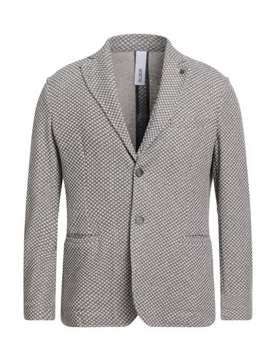 Distretto 12 Man Blazer Midnight Blue Size 44 Cotton, Linen, Polyester, Elastane In Gray
