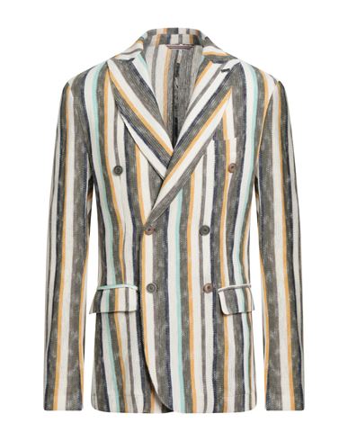 Bob Man Blazer Ivory Size 44 Cotton, Polyester In Multi