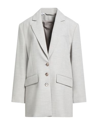 Selected Femme Woman Blazer Light Grey Size 8 Recycled Polyester, Ecovero Viscose, Polyester In Gray