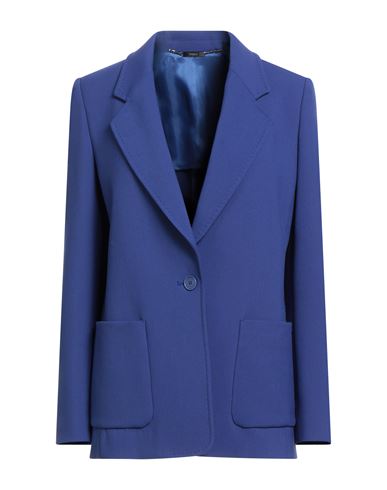 Nvsco 2107 Woman Blazer Blue Size 14 Polyester, Viscose, Cotton, Elastane In Blue