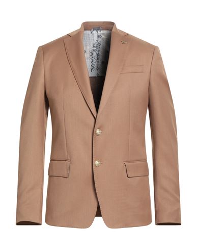 Havana & Co. Man Blazer Camel Size 38 Polyester, Viscose, Elastane In Brown
